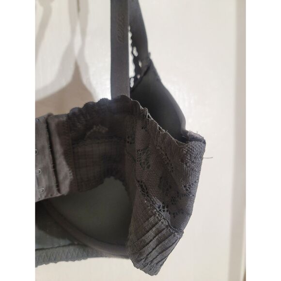 EUC Aerie 34DDD Black Lined Real Happy Demi Lined Underwire Lace Bra 4 Hook Back - Picture 3 of 8